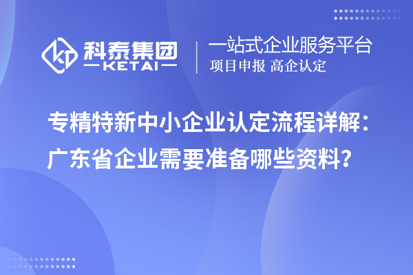 專精特新中小企業(yè)認(rèn)定流程詳解：廣東省企業(yè)需要準(zhǔn)備哪些資料？