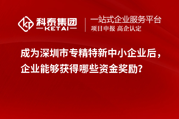 成為深圳市專精特新中小企業(yè)后，企業(yè)能夠獲得哪些資金獎勵？