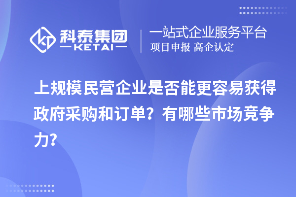 上規(guī)模民營企業(yè)是否能更容易獲得政府采購和訂單？有哪些市場競爭力？