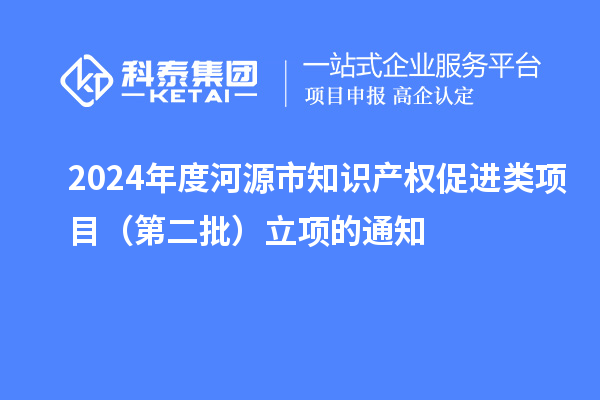 2024年度河源市知識(shí)產(chǎn)權(quán)促進(jìn)類項(xiàng)目(第二批)立項(xiàng)的通知
