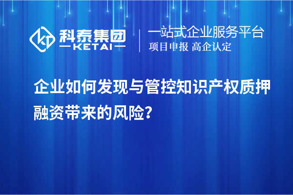 企業(yè)如何發(fā)現(xiàn)與管控知識產(chǎn)權(quán)質(zhì)押融資帶來的風(fēng)險?
