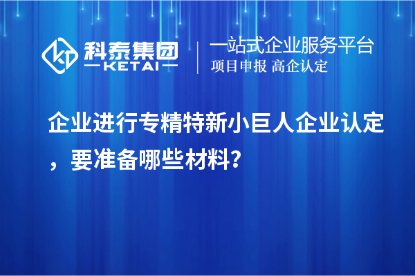 企業(yè)進(jìn)行專精特新小巨人企業(yè)認(rèn)定，要準(zhǔn)備哪些材料？