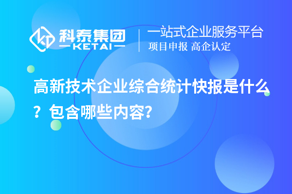 高新技術(shù)企業(yè)綜合統(tǒng)計快報是什么？包含哪些內(nèi)容？