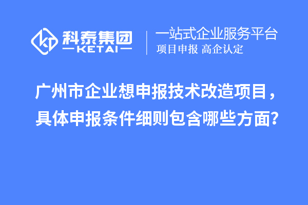 廣州市企業(yè)想申報技術改造項目，具體申報條件細則包含哪些方面？