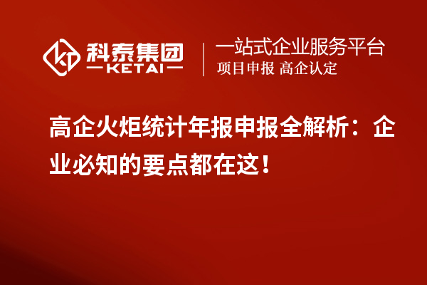 高企火炬統(tǒng)計(jì)年報(bào)申報(bào)全解析：企業(yè)必知的要點(diǎn)都在這！