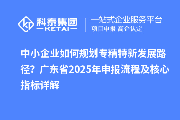 中小企業(yè)如何規(guī)劃專精特新發(fā)展路徑？廣東省2025年申報(bào)流程及核心指標(biāo)詳解