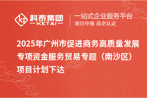 2025年廣州市促進商務高質(zhì)量發(fā)展專項資金服務貿(mào)易專題（南沙區(qū)）項目計劃下達