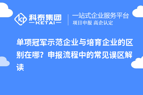單項冠軍示范企業(yè)與培育企業(yè)的區(qū)別在哪？申報流程中的常見誤區(qū)解讀