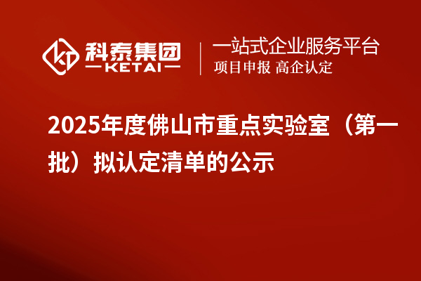 2025年度佛山市重點(diǎn)實(shí)驗(yàn)室(第一批)擬認(rèn)定清單的公示