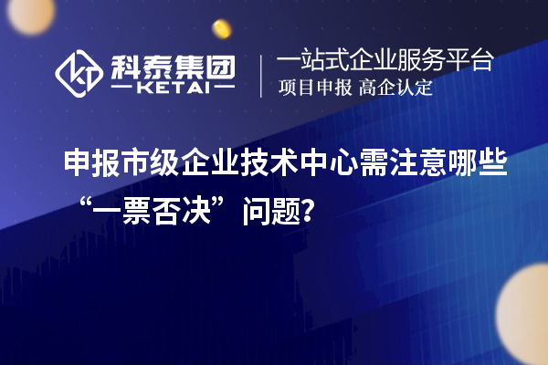 申報市級企業(yè)技術(shù)中心需注意哪些“一票否決”問題？
