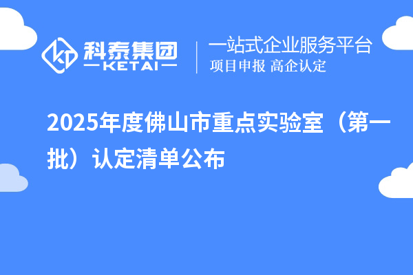 2025年度佛山市重點(diǎn)實(shí)驗(yàn)室(第一批)認(rèn)定清單公布