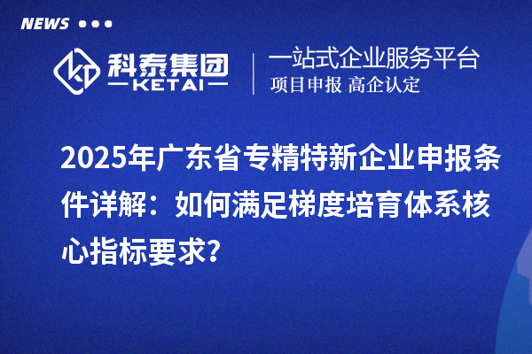 2025年廣東省專精特新企業(yè)申報(bào)條件詳解：如何滿足梯度培育體系核心指標(biāo)要求？