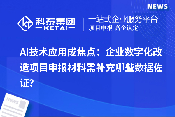AI技術應用成焦點：企業(yè)數(shù)字化改造項目申報材料需補充哪些數(shù)據(jù)佐證？