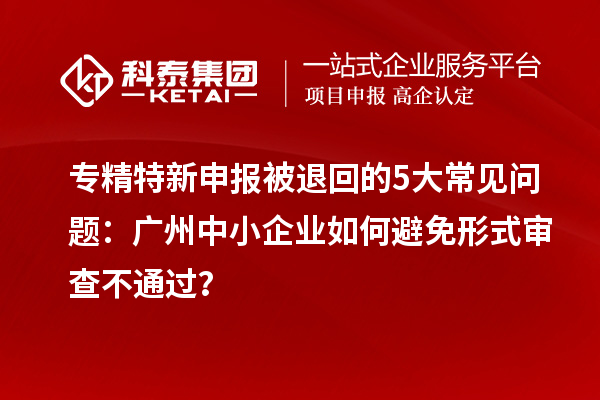 專精特新申報被退回的5大常見問題：廣州中小企業(yè)如何避免形式審查不通過？