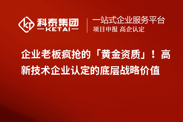 企業(yè)老板瘋搶的「黃金資質(zhì)」！高新技術企業(yè)認定的底層戰(zhàn)略價值