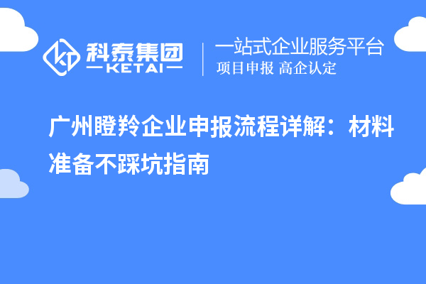 廣州瞪羚企業(yè)申報(bào)流程詳解:材料準(zhǔn)備不踩坑指南