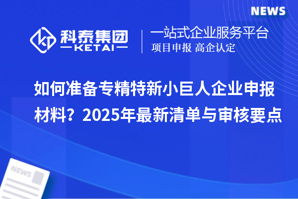 如何準(zhǔn)備專精特新小巨人企業(yè)申報(bào)材料？2025年最新清單與審核要點(diǎn)