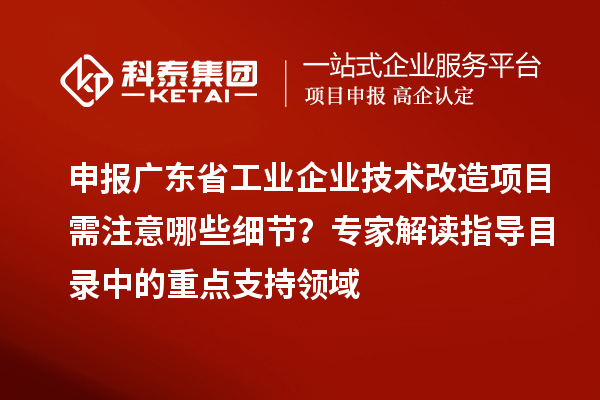 申報廣東省工業(yè)企業(yè)技術改造項目需注意哪些細節(jié)？專家解讀指導目錄中的重點支持領域