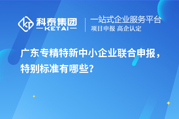 廣東專精特新中小企業(yè)聯(lián)合申報，特別標準有哪些？
