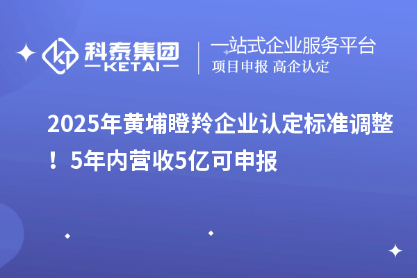 2025年黃埔瞪羚企業(yè)認(rèn)定標(biāo)準(zhǔn)調(diào)整！5年內(nèi)營(yíng)收5億可申報(bào)
