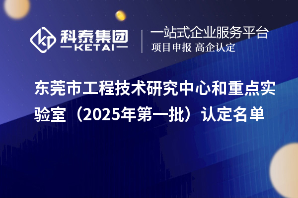 東莞市工程技術(shù)研究中心和重點實驗室(2025年第一批)認(rèn)定名單