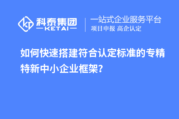如何快速搭建符合認(rèn)定標(biāo)準(zhǔn)的專精特新中小企業(yè)框架？