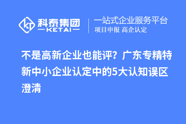 不是高新企業(yè)也能評(píng)?廣東<a href=http://www.a910078829.cn/fuwu/zhuanjingtexin.html target=_blank class=infotextkey>專精特新中小企業(yè)</a>認(rèn)定中的5大認(rèn)知誤區(qū)澄清