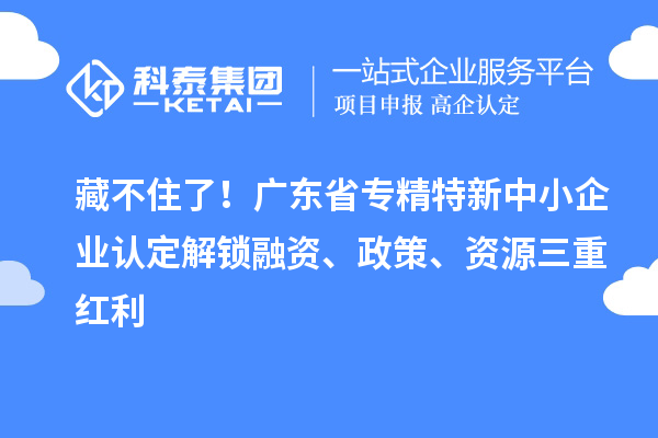藏不住了！廣東省專精特新中小企業(yè)認定解鎖融資、政策、資源三重紅利