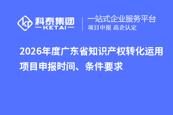 2026年度廣東省知識產(chǎn)權(quán)轉(zhuǎn)化運用項目申報時間、條件要求