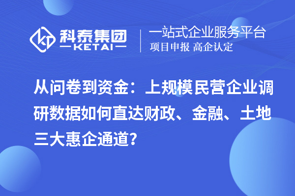 從問卷到資金：上規(guī)模民營企業(yè)調(diào)研數(shù)據(jù)如何直達(dá)財政、金融、土地三大惠企通道？