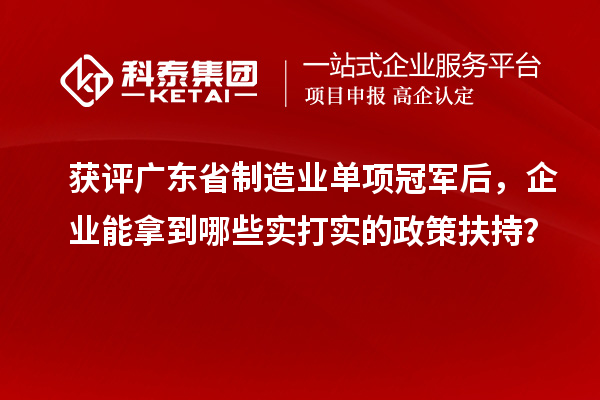 獲評廣東省制造業(yè)單項(xiàng)冠軍后，企業(yè)能拿到哪些實(shí)打?qū)嵉恼叻龀郑? style=