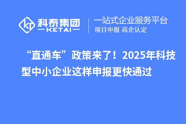 “直通車”政策來(lái)了！2025年科技型中小企業(yè)這樣申報(bào)更快通過(guò)