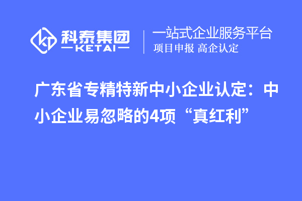 廣東省專精特新中小企業(yè)認定：中小企業(yè)易忽略的4項“真紅利”